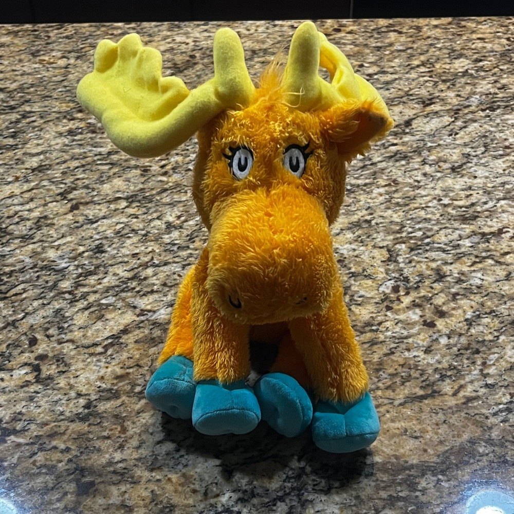 Dr Seuss Kohl's Cares Thidwick the Big Hearted Moose Plush Orange Yellow 11"